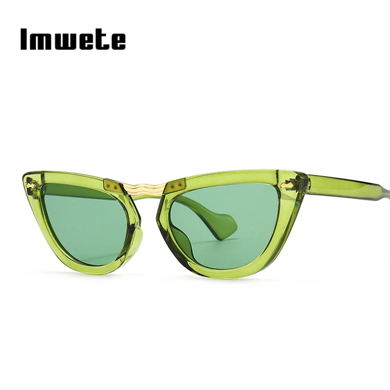 

Imwete Sunglasses for Women Retro Cat Eye Eyewear Casual Goggles Sun Glasses Men Outdoor Sunshade Mirror UV400 Green Eyeglasses