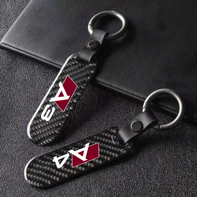 

Fashion High-Grade Fiber Car Keychain Rotating Horseshoe Rings For Audi A3 A4 A5 A6 A7 A8 Q3 Q5 Q7 Q8 Car Key Chain Rings