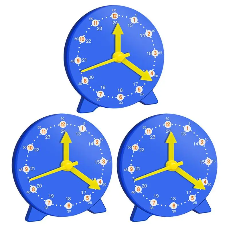 

3pcs School Teaching Clock Models Kids Learning Clock Model Toys Educational Playthings