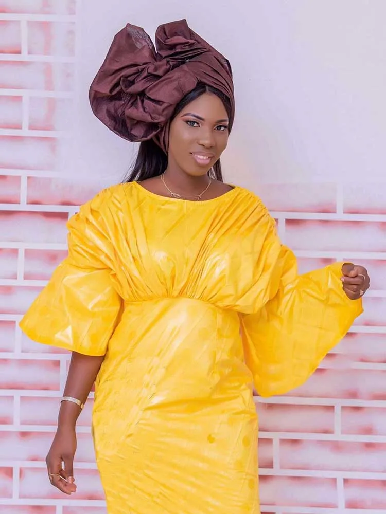 Желтое мусульманское платье-абайя Дубай оригинальные Роскошные Длинные платья