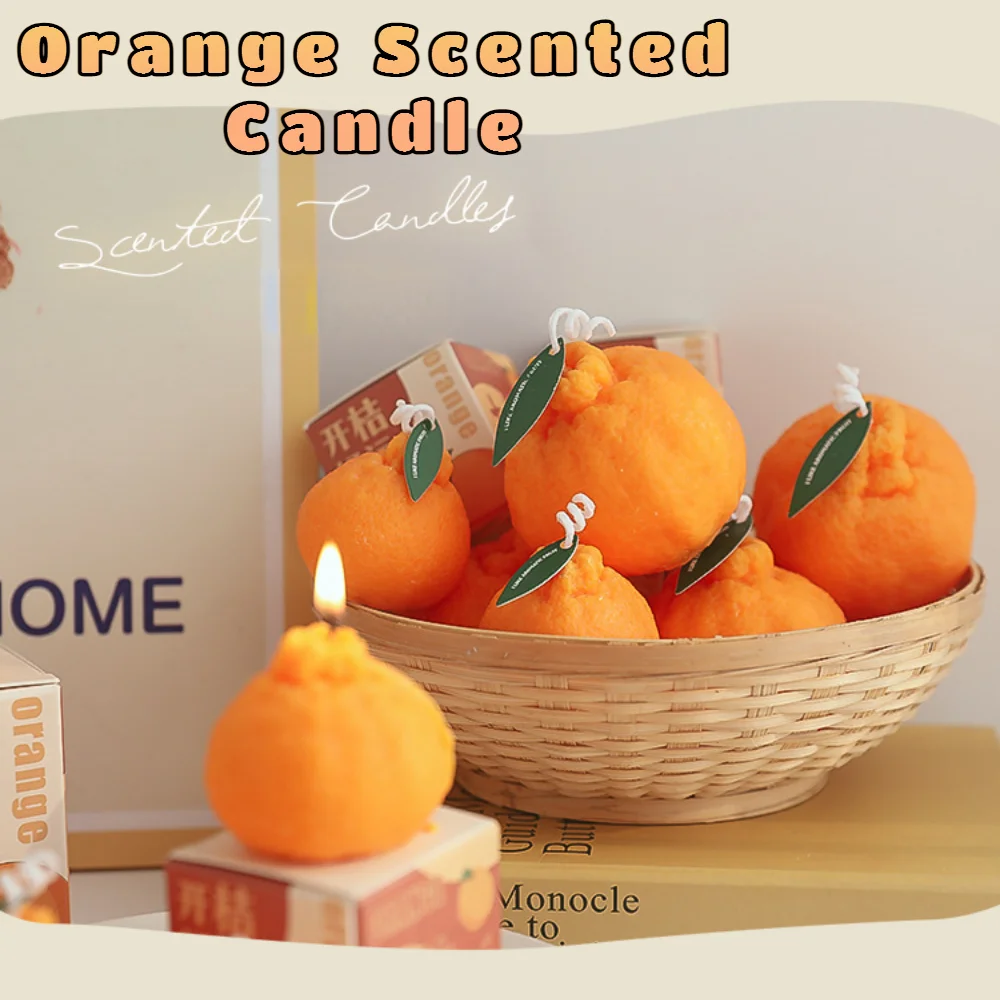 

1 Pcs Orange Aromatherapy Candle Creative Hand-made Gift Ornament Ugly Orange Aromatherapy Candle Deodorant Aromatherapy