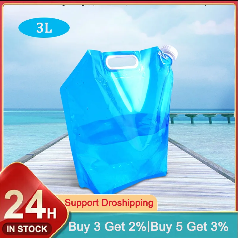 

Portable Folding Water Storage Lifting Water Bag for Camping Hiking Survival Hydration Storage 3LSurvival Storage Water Tank