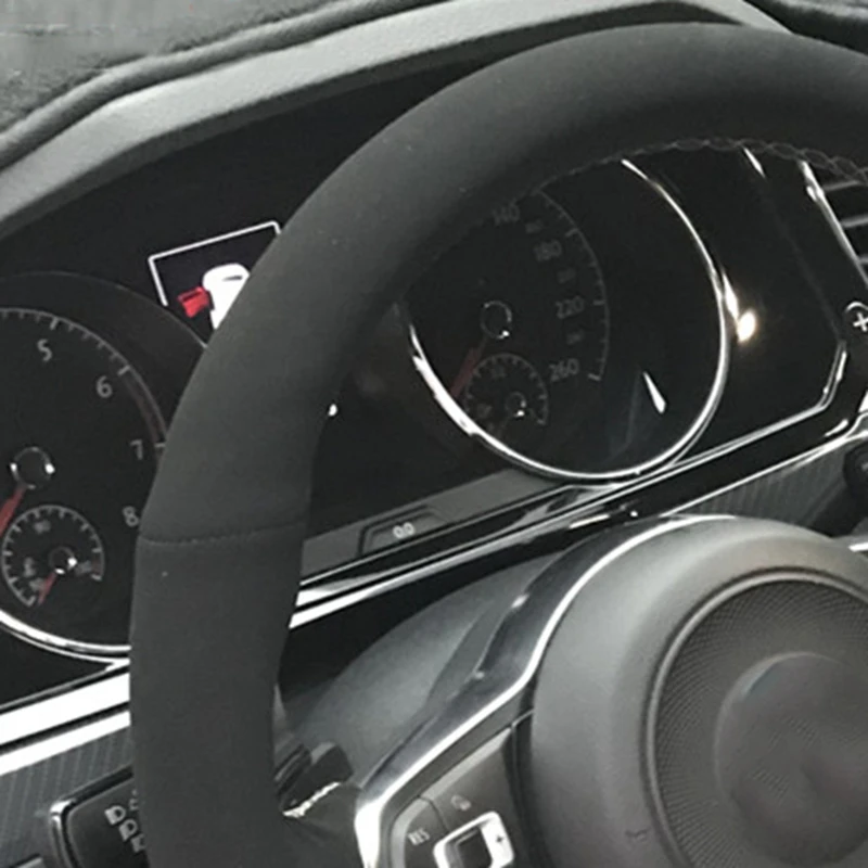 Нескользящая замшевая кожаная оплетка на руль автомобиля для Volkswagen Golf 7 GTI R MK7 VW Polo