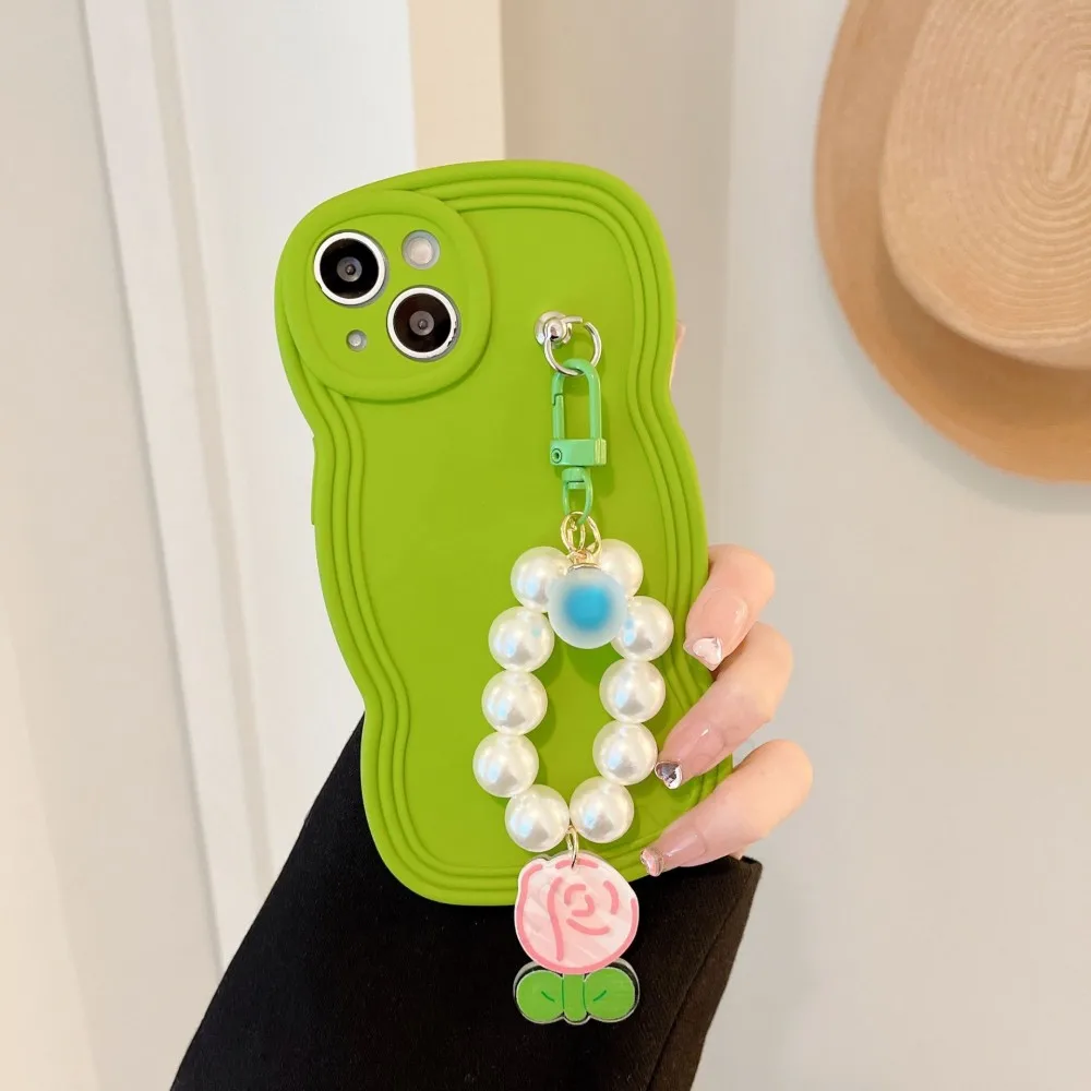 

Ins Flower Pearl Bracelet Wavy Soft Phone Case For Samsung S23 S20 S21 FE S22 Plus Pro Ultra + A 54 42 50 51 52 53 70 71 72 73 S