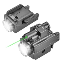 800 lumens pistol light with green laser tactical led weapon gun light compact usb rechargeable quick release gun flashlight