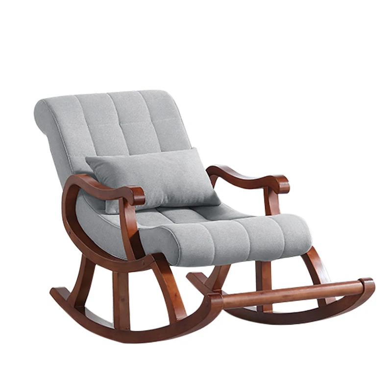 

living room comfortable wood furniture lazy recliner lounge chair balance wooden rocker rocking chairs relax sofa for adults