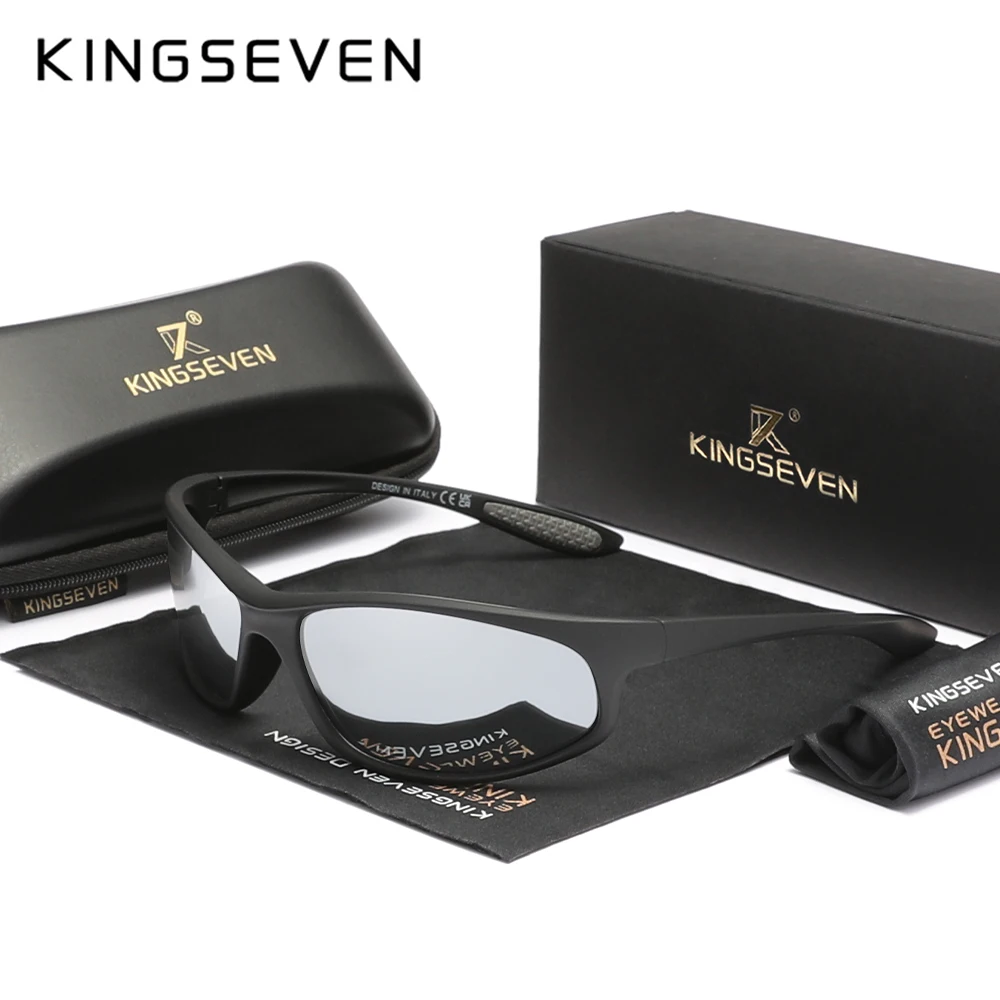 Фото Солнцезащитные очки KINGSEVEN поляризационные для мужчин и женщин, зеркальные аксессуары для спорта и верховой езды, с защитой UV400, с противоскользящим покрытием №2