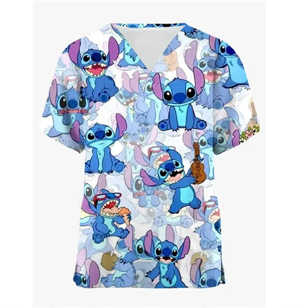 Футболка женская летняя с V-образным вырезом и карманом Y2k