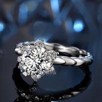 2022 trendy bridal elegant rings for women sliver color wedding engagement fashion jewelry with full shiny zircon female ring