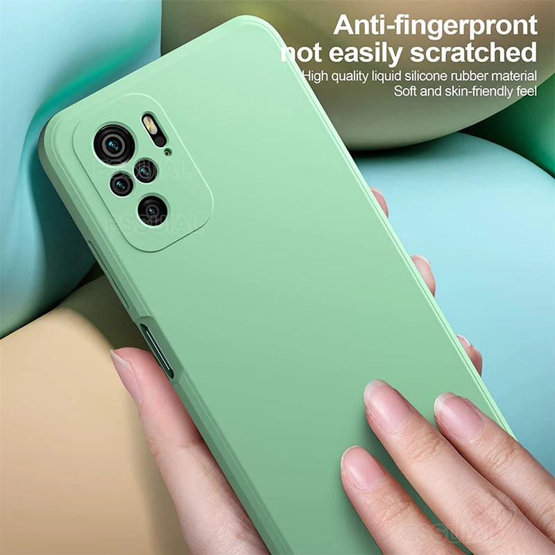 Coque Square Phone Case for Xiaomi Redmi Note 10 Pro Max 10S 10T Original Funda Note10 S T 4G 5G Liquid Silicone Soft Back Cover