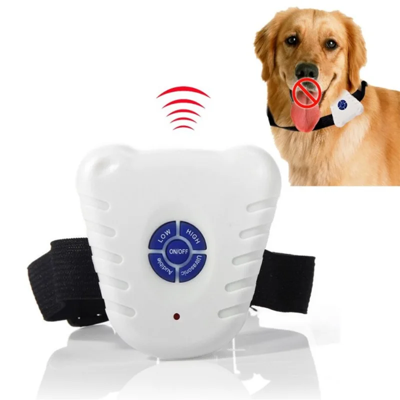

Pet Bark Clicker Dogs Stop Collar Button Ultrasonic Training Collar Control Barking Anti Small Adjustable Device For Waterproof