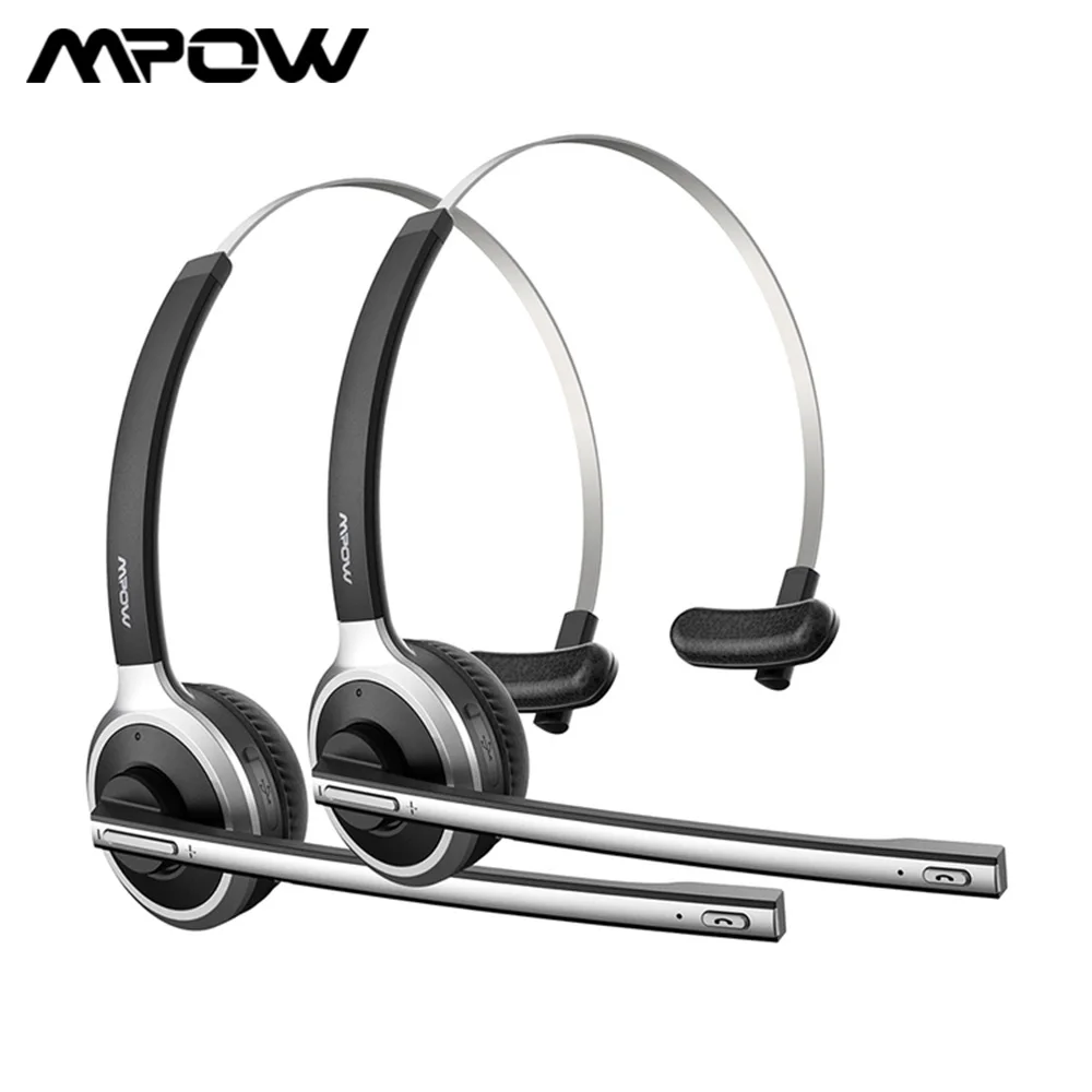 

Mpow M5 Bluetooth 5.0 Headset Wireless Over-Head Noise Canceling Headphones with Crystal Clear Microphone for Trucker/Driver