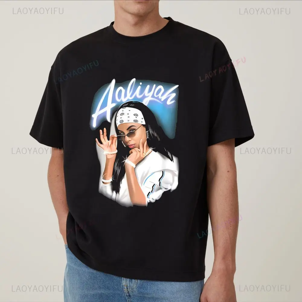 Футболка с принтом Aaliyah — рубашка Uniqlo с короткими рукавами, подходящая для мужчин и женщин — футболка большого размера (art.: 3920d0c4eef89) - 3920d0c4eef89