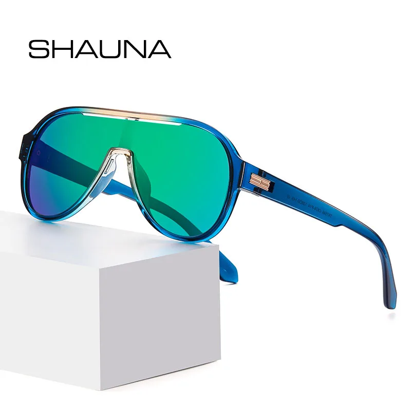 

SHAUNA TR90 Fashion Polarized Pilot Sunglasses Brand Designer Mirror Coating Shades UV400