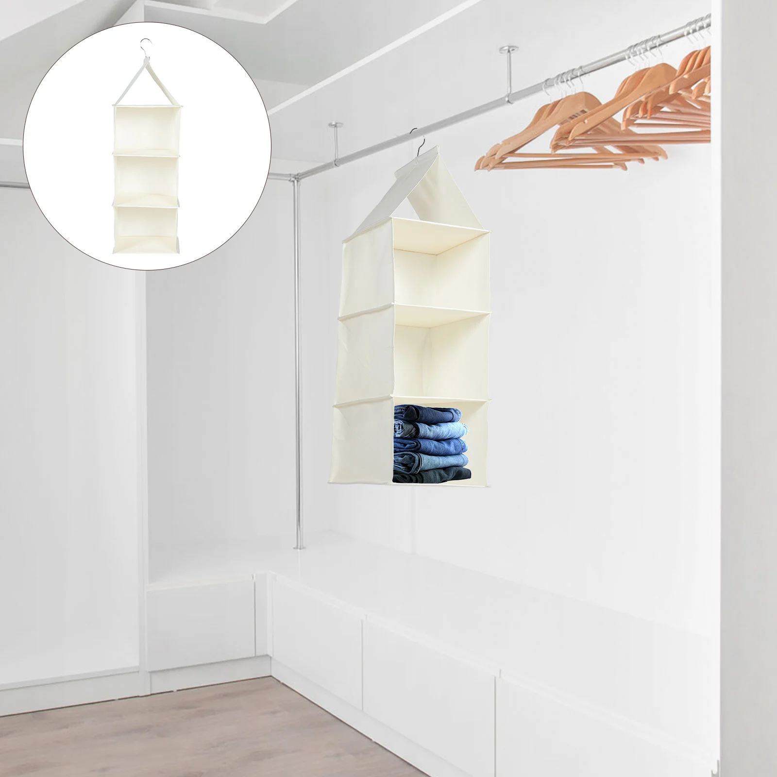 

Multi-layer Wardrobe Organizer Dust-proof Clothes Organizer Folding Hanging Pouch