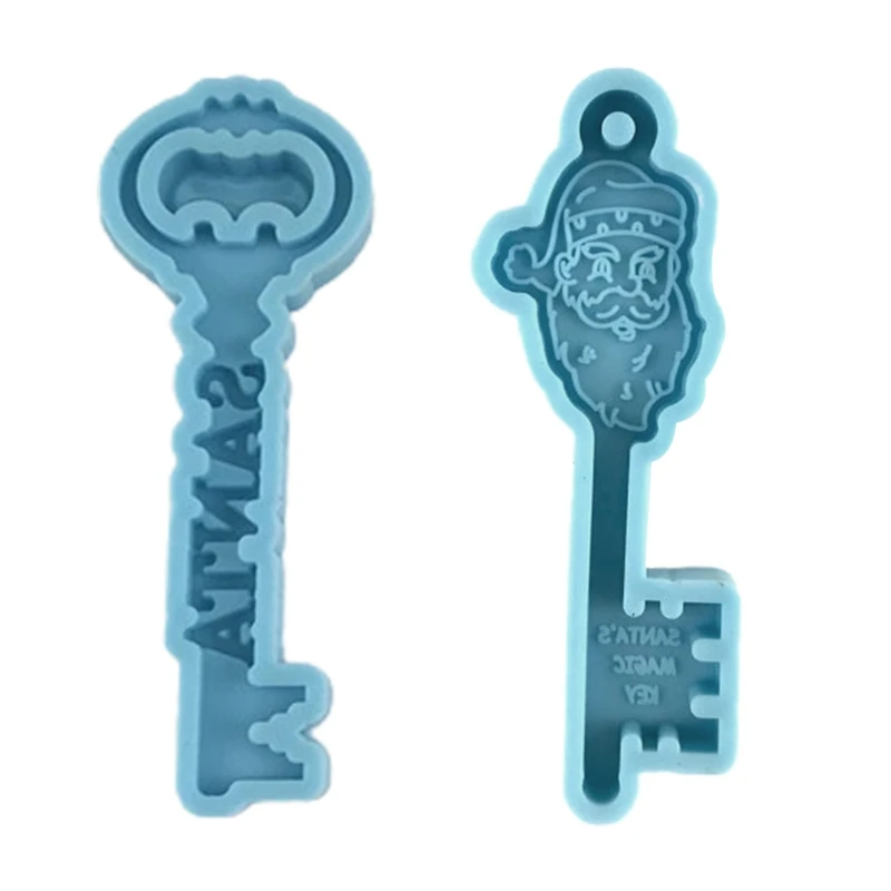 

DIY Santa Claus for KEY Shape Keychain Silicone Epoxy Mold DIY Keychain Pendant Jewelry Crafting Mold for Christmas Gift
