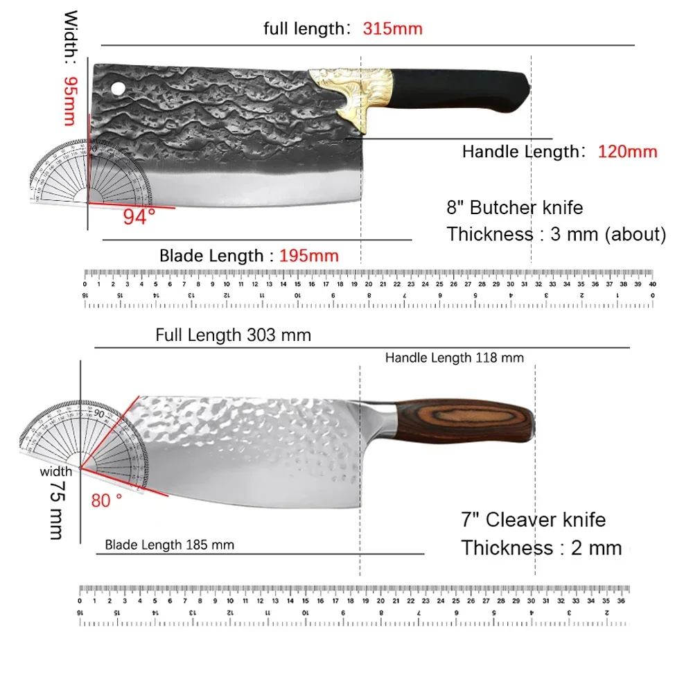 Китайский нож с деревянной ручкой кухонные ножи тесак для овощей мясника