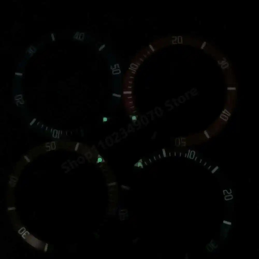 Mod Watch Parts Black Blue Red Coffe 39.7mm*32.8MM Slope Aluminum Bezel Insert Green Luminous Beads For Tudor T-397 41MM Case