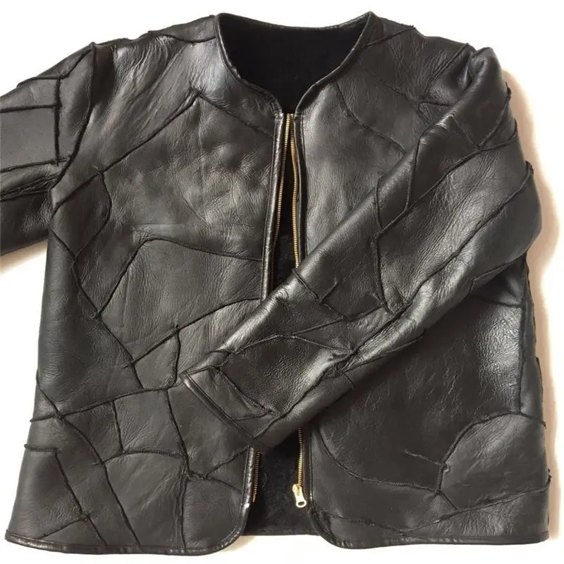 Мужская стеганая куртка из овчины с овчиной | одежда