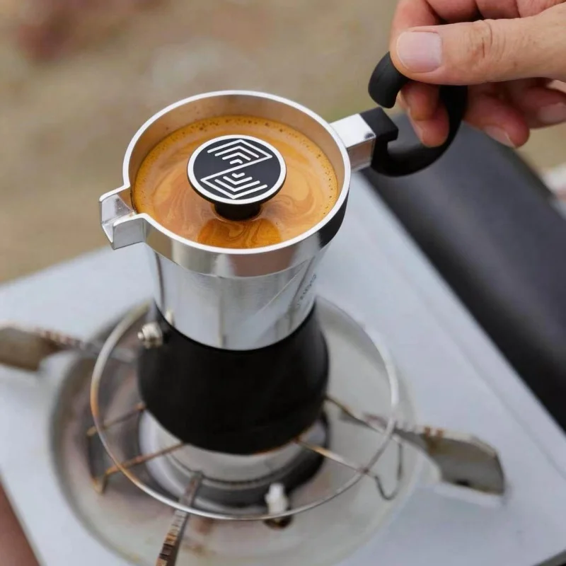 Фото Кофеварка ZIGO Double Valve Moka Pot Z Pot для дома, подходит для открытого огня, керамическая, для электрической плиты, набор для приготовления кофе. №4