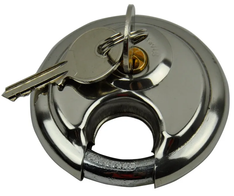 

1Pcs 70mm Cool Duty Stainless Steel Round Disc Storage Pad Lock Padlock