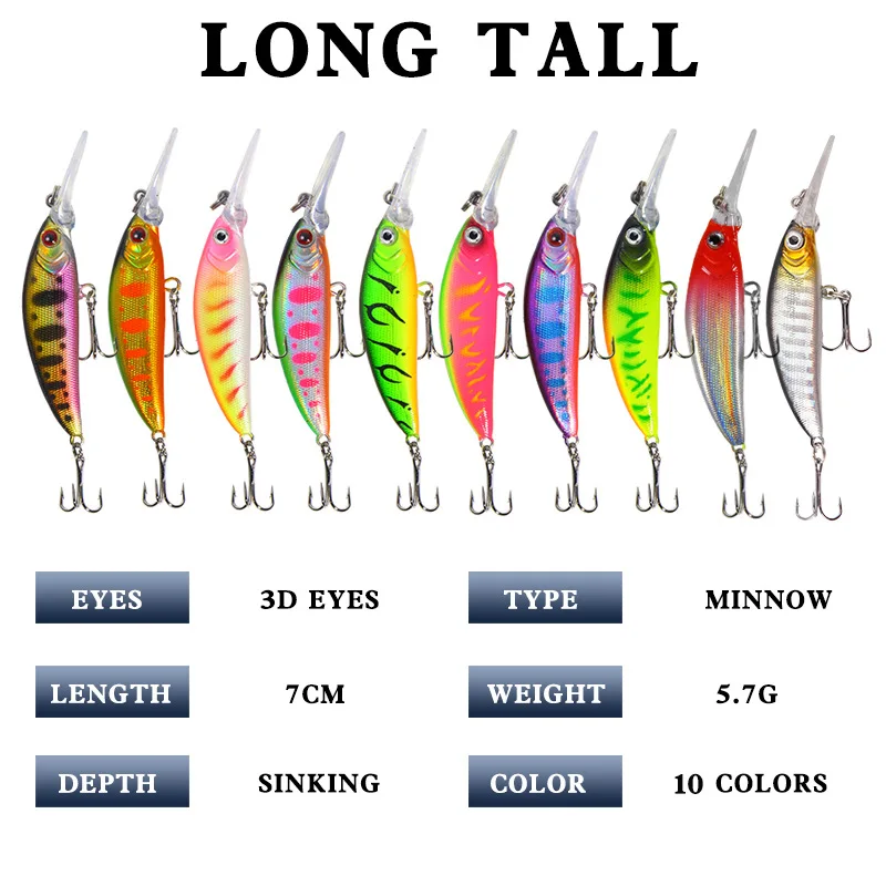 Фото Рыболовная Приманка Minnow, 70 мм, 6 г, искусственный воблер, джиг-приманка, кренкбейт для карпа, полосатая приманка для ловли окуня, рыболовная снасть, свимбейт №4