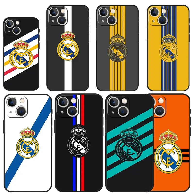 hot real madrid fc phone case for iphone 13 12 11 pro max xs x xr 13 12 mini 7 8 6s 6 plus se 2020 black cover coque free global shipping