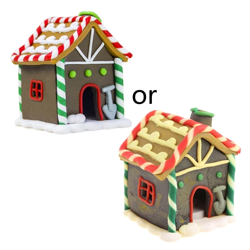 

Christmas Cute House Ornament Colorful Soft Pottery Ornaments for Xmas Party Wedding Festival Decoration for Creative Cottage
