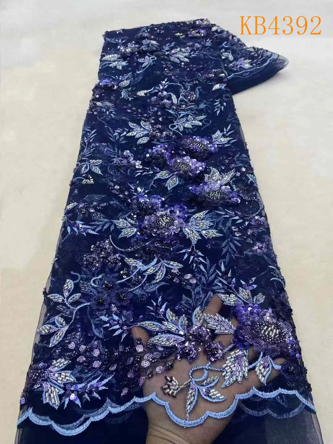 2024 Африканская розовая кружевная ткань с бисером для вышивания зелеными