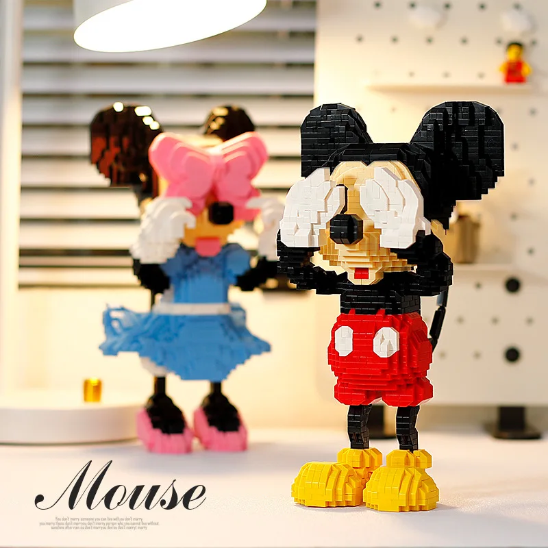 New Disney Building Blocks Cartoon Figures Model Mickey Mouse Minnie Wedding Mini Donald DuckDIY Brick Toys For Children Gift images - 6