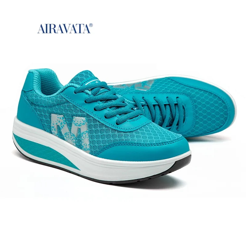 Women's Sneakers Casual Thick Bottom Walking Shoes Increasing Height Fitness Shake Shoes Platforms Breathable Lace-up