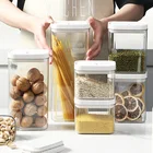 Квадратный Контейнер для хранения продуктов, кухонный прозрачный вакуумный герметичный контейнер для хранения закусок, орехов, герметичный контейнер