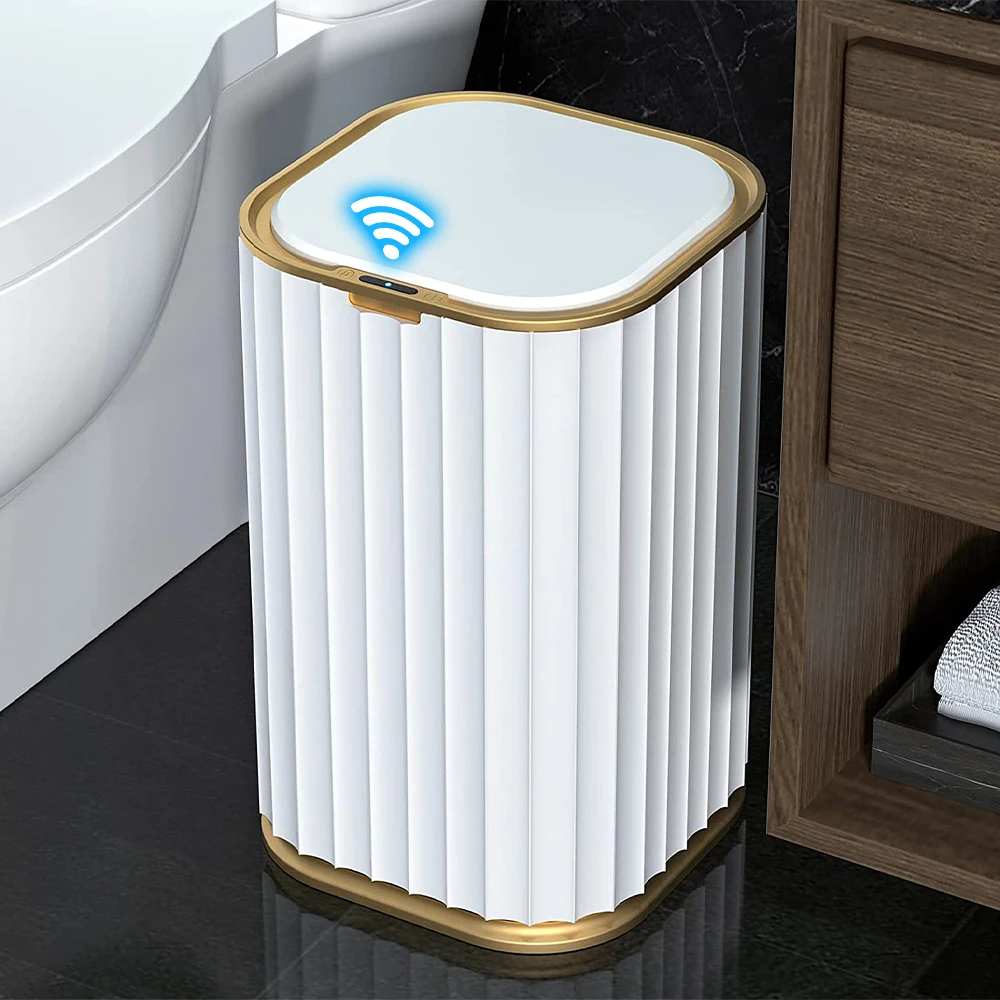  Smart Induction Trash Can Dustbin Bathroom Toilet Garbage Intelligent Waste Bin Kitchen Storage Sensor for Rubbish Bucket