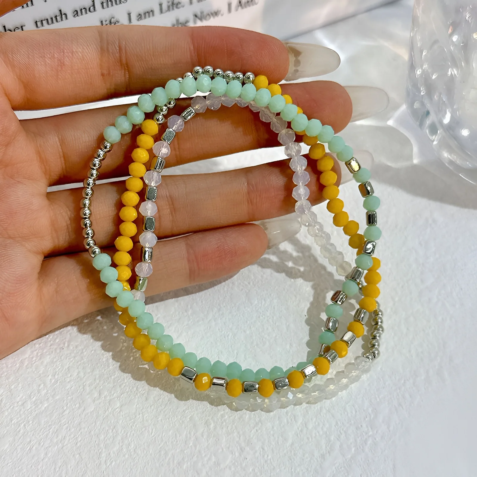 Summer Acrylic Bead Anklets For Women Multi-layer Ankle Bracelet Foot Chain Beach Jewelry Gift Tobilleras