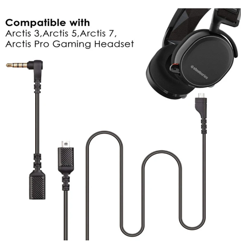 Сменный звуковой кабель для Steelseries Arctis 3 5 7 Pro аудиоадаптер наушников