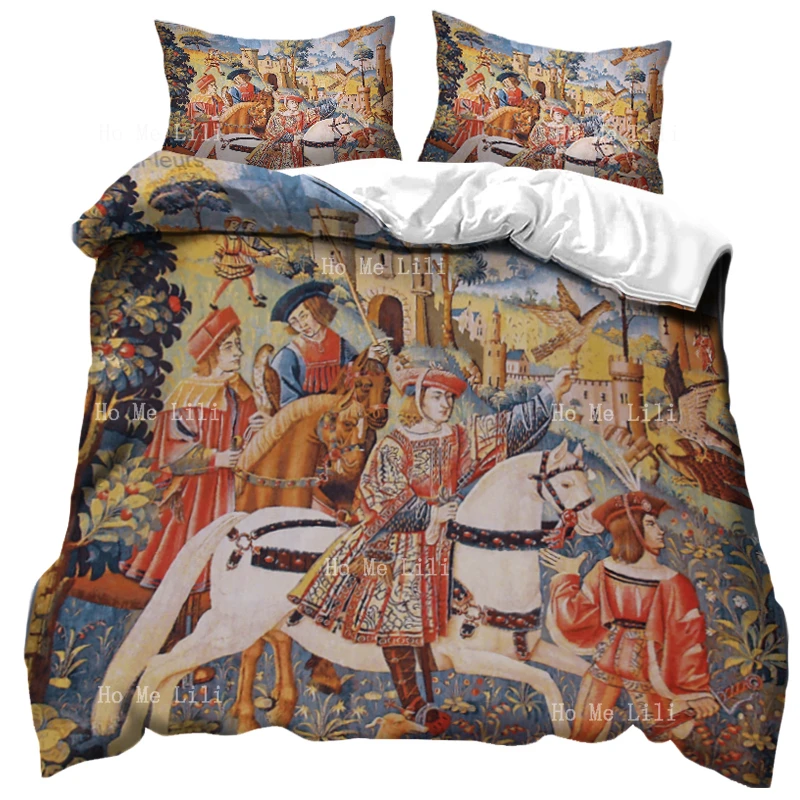 Красное одеяло для чтения в саду средневековый Сокол милые цветы охота один из