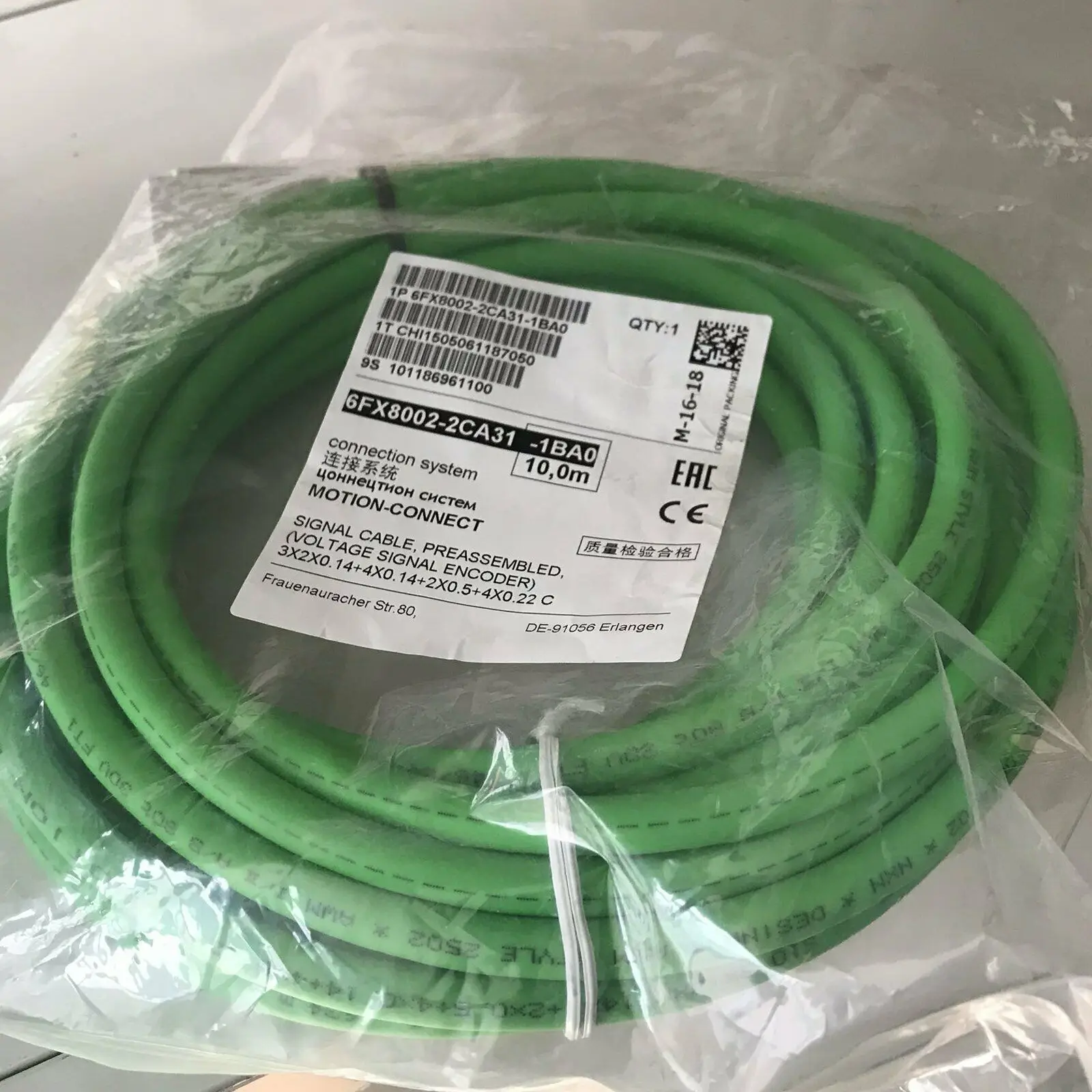 

Brand New Siemens 6FX8002-2CA31-1BA0 6FX8002 2CA31 1BA0 10Meters