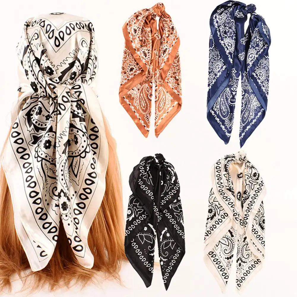 

Head Scarf Paisley Sun Protection Headgear No Brim Smooth Headwrap for Spa