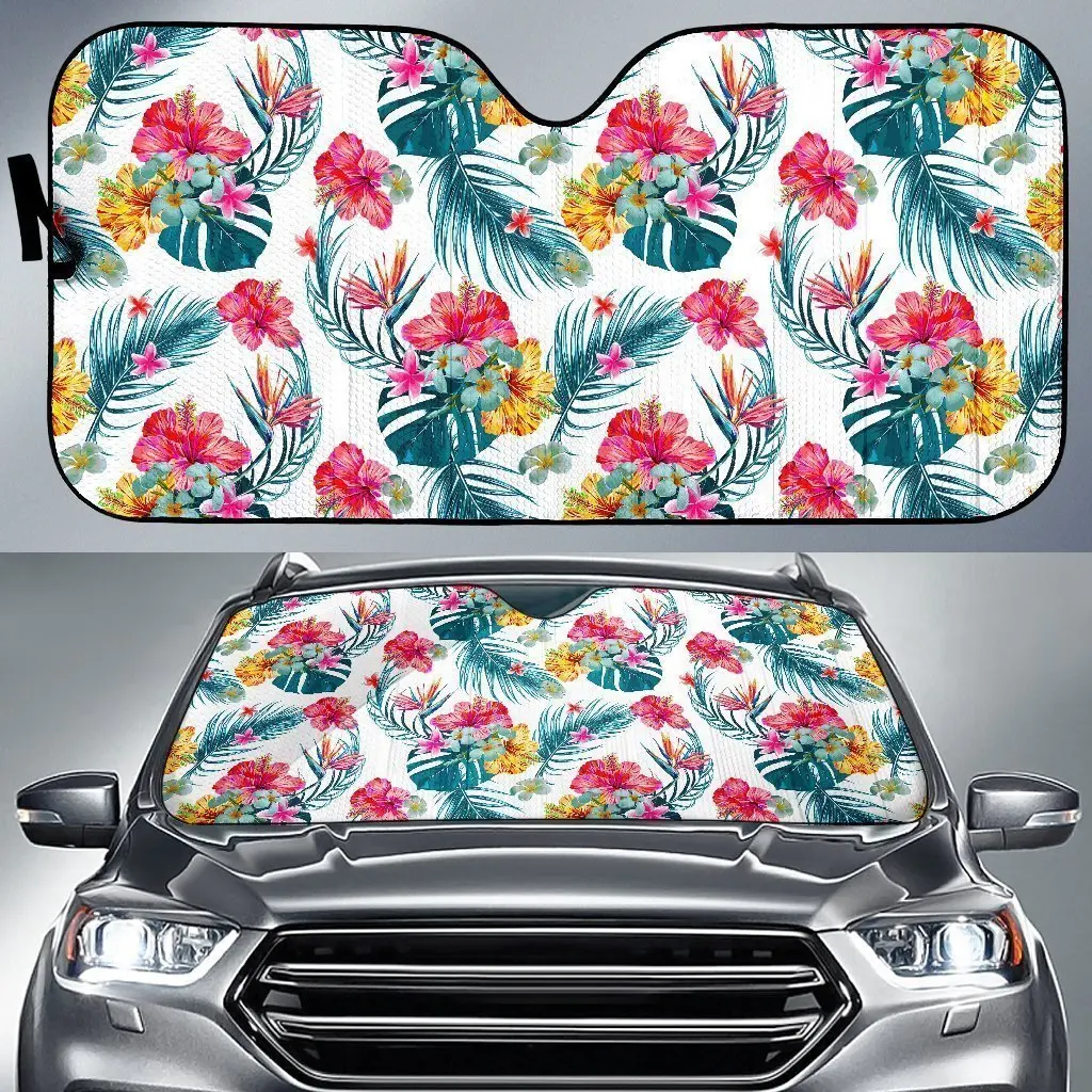

Aloha Hawaii Floral Pattern Print Car Sun Shade