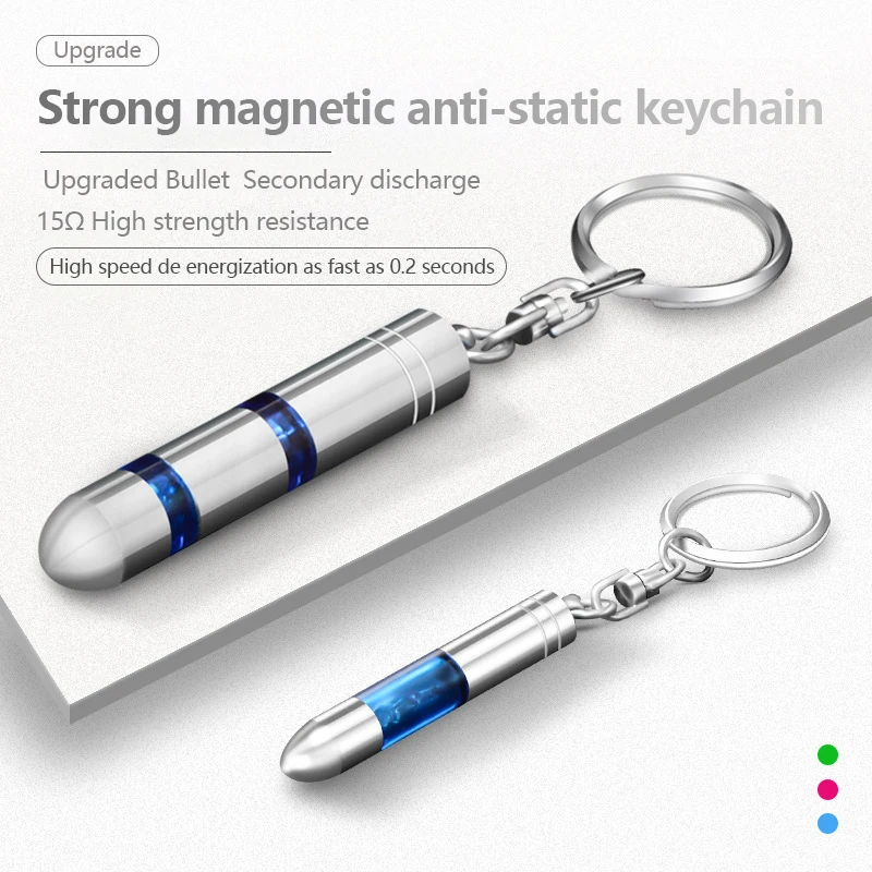 

Anti-Static Keychain Car Body Static Eliminator Discharger Antistatic Rod Portable Keychain Portable Key Ring Accessories