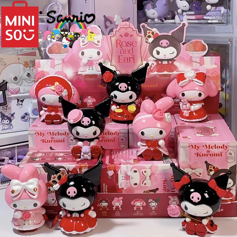 

Authentic MINISO children's toys Sanrio model Rose and Earl series blind box collection ornament kawaii Christmas gift