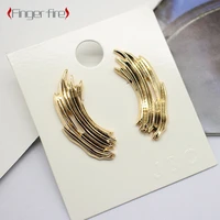 fashion simple abstract art gold plated accessories metal mini stud earrings