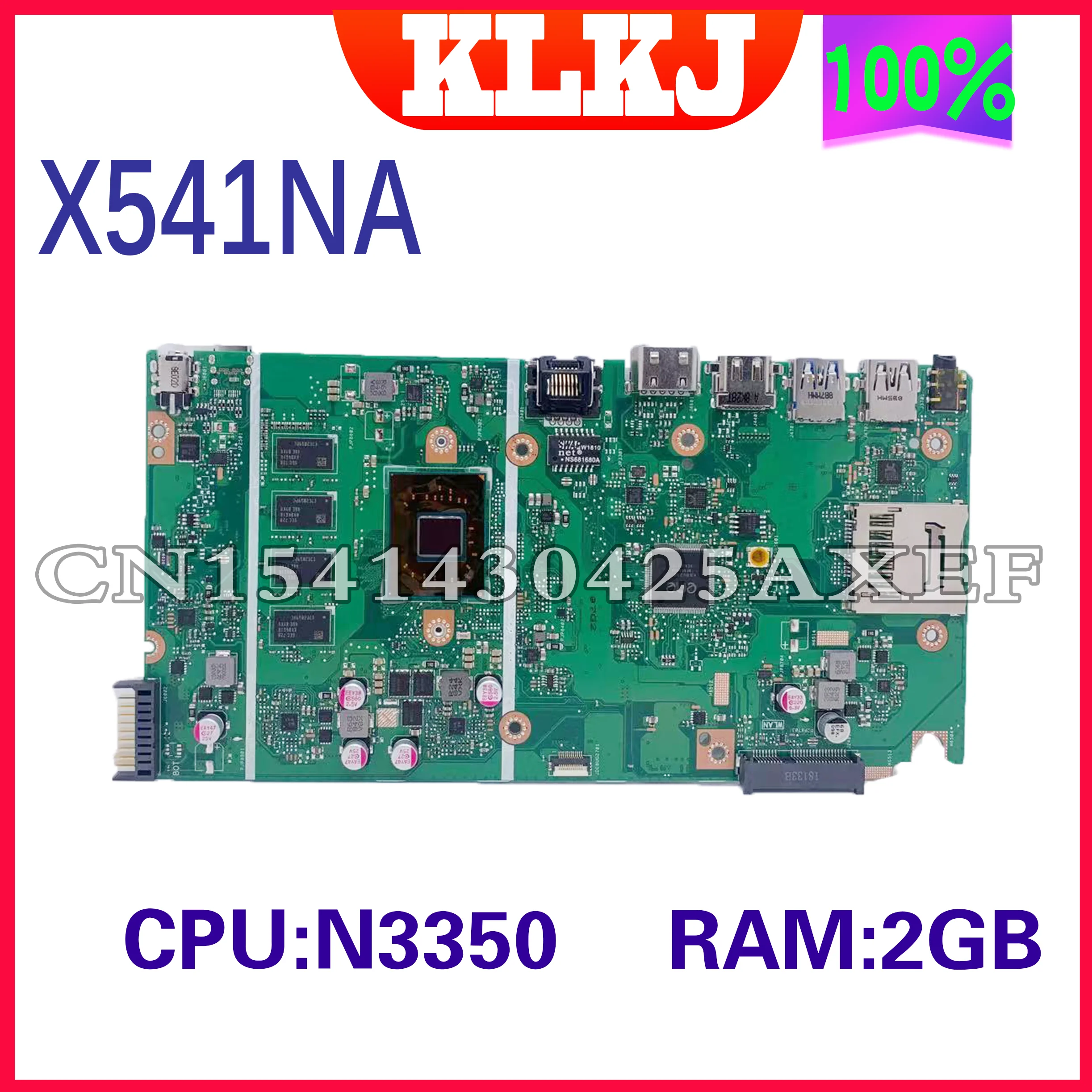

Dinzi NEW X541NA Laptop Motherboard For ASUS X541N X541 A541N With N3350-2G-RAM Notebook Computer Mainboard 100% Test OK