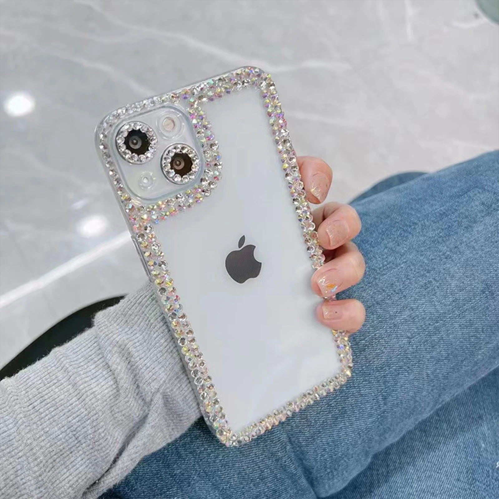 

Luxury Transparent Glitter Case for iPhone 14 Pro Max Soft Silicone Case Protective Bling Diamond Phone Cover for iPhone 14 Plus