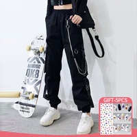 summer outdoor sports loose overalls pants casual women harem pleated pants mid waist ankle length pocket elastic trousers