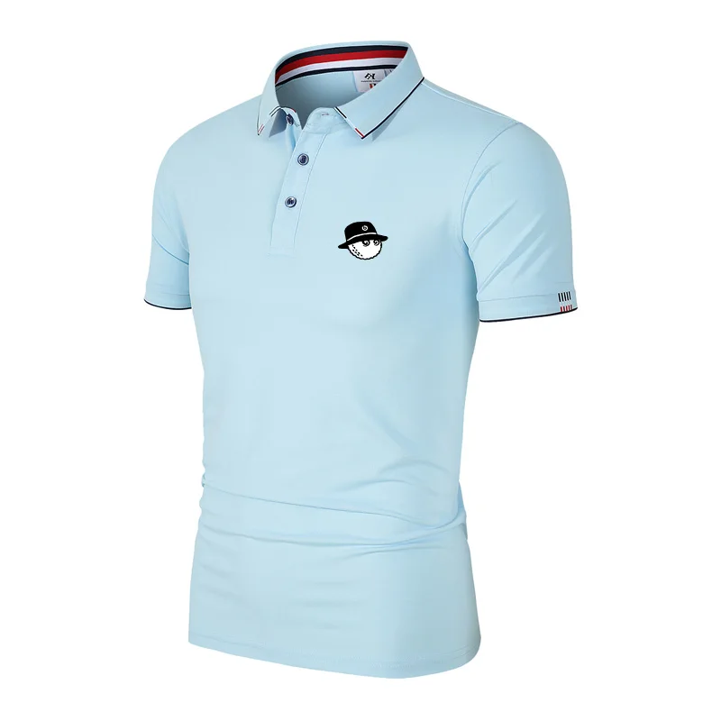 

Embroidery Malbon Logo Golf Shirts for Men Summer High Quality Breathable Spandex Short Sleeve Tops Golf Wear Man Polo T-Shirt