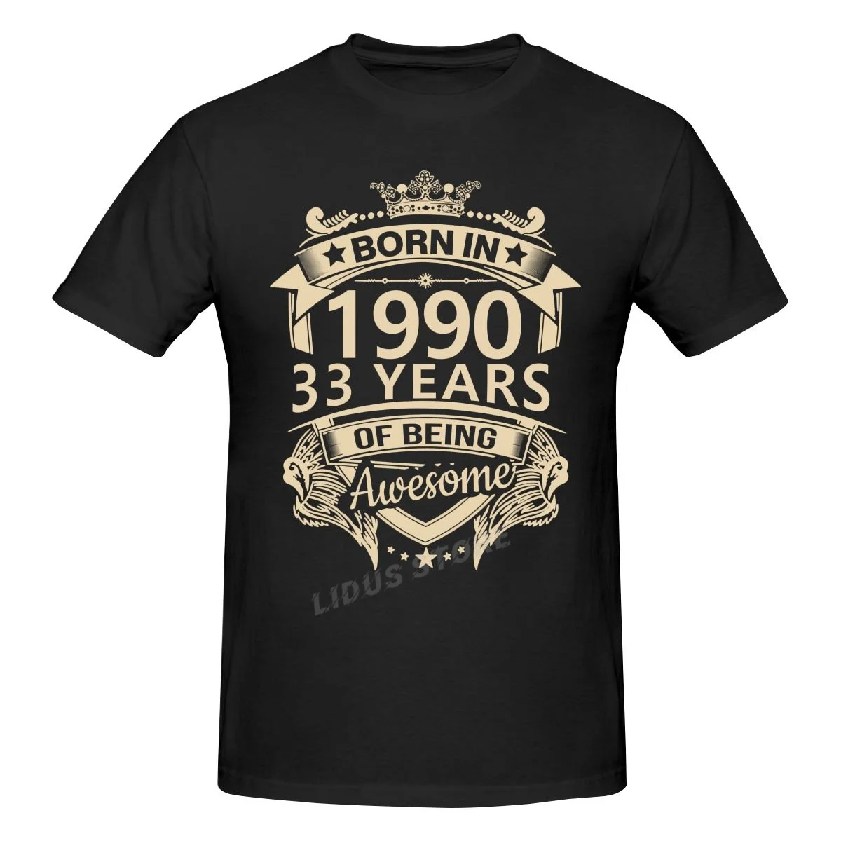 

Born In 1990 33 Years Of Being Awesome 33th Birthday Gift T shirt Harajuku Short Sleeve T-shirt 100% Cotton Graphics Tshirt Tops