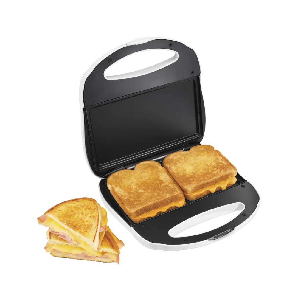 

Proctor Silex Sandwich Maker, Nonstick Surface, White, Model 25401P Toaster Sandwich Breakfast Machine Sandwich Press