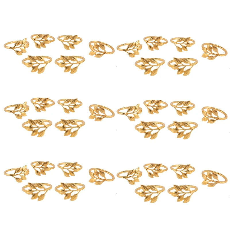 

36Pcs Hotel Napkin Ring Napkin Holder Fall Leaves Napkin Buckle Christmas Wedding Party Gold Napkin Circle Dinner Table-FS-PHFU
