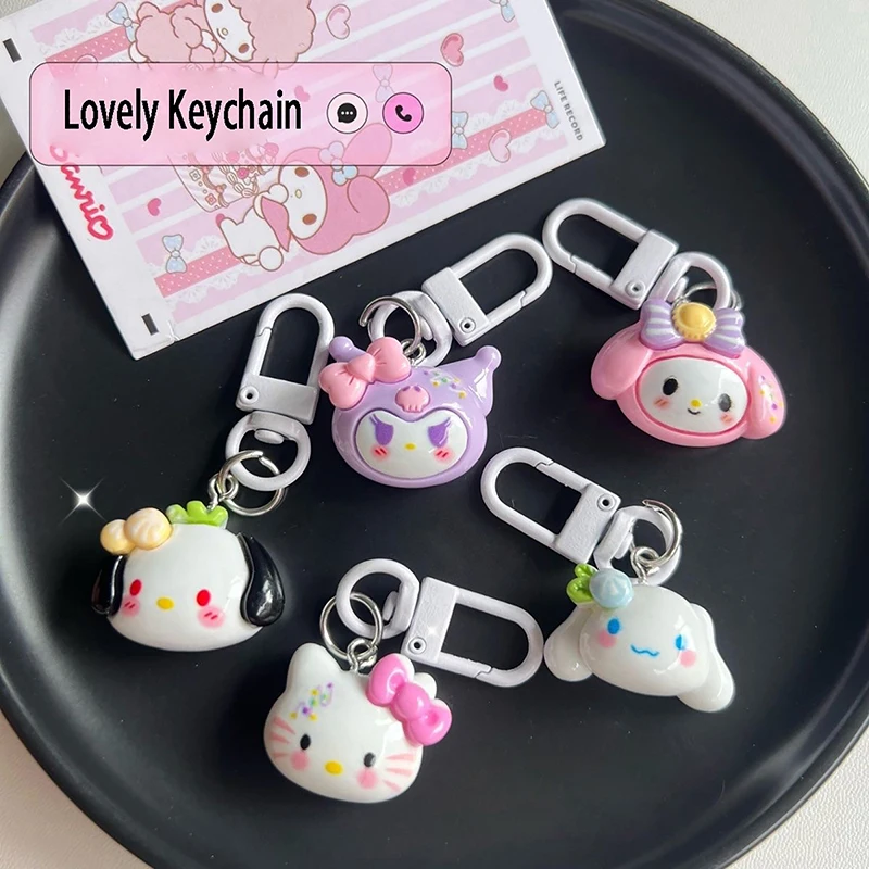 

Kawaii Sanrio полимерный брелок Hello Kitty Kuromi Melody Cinnamoroll погремушка сумка наушники Подвеска для девочек подарок на день рождения
